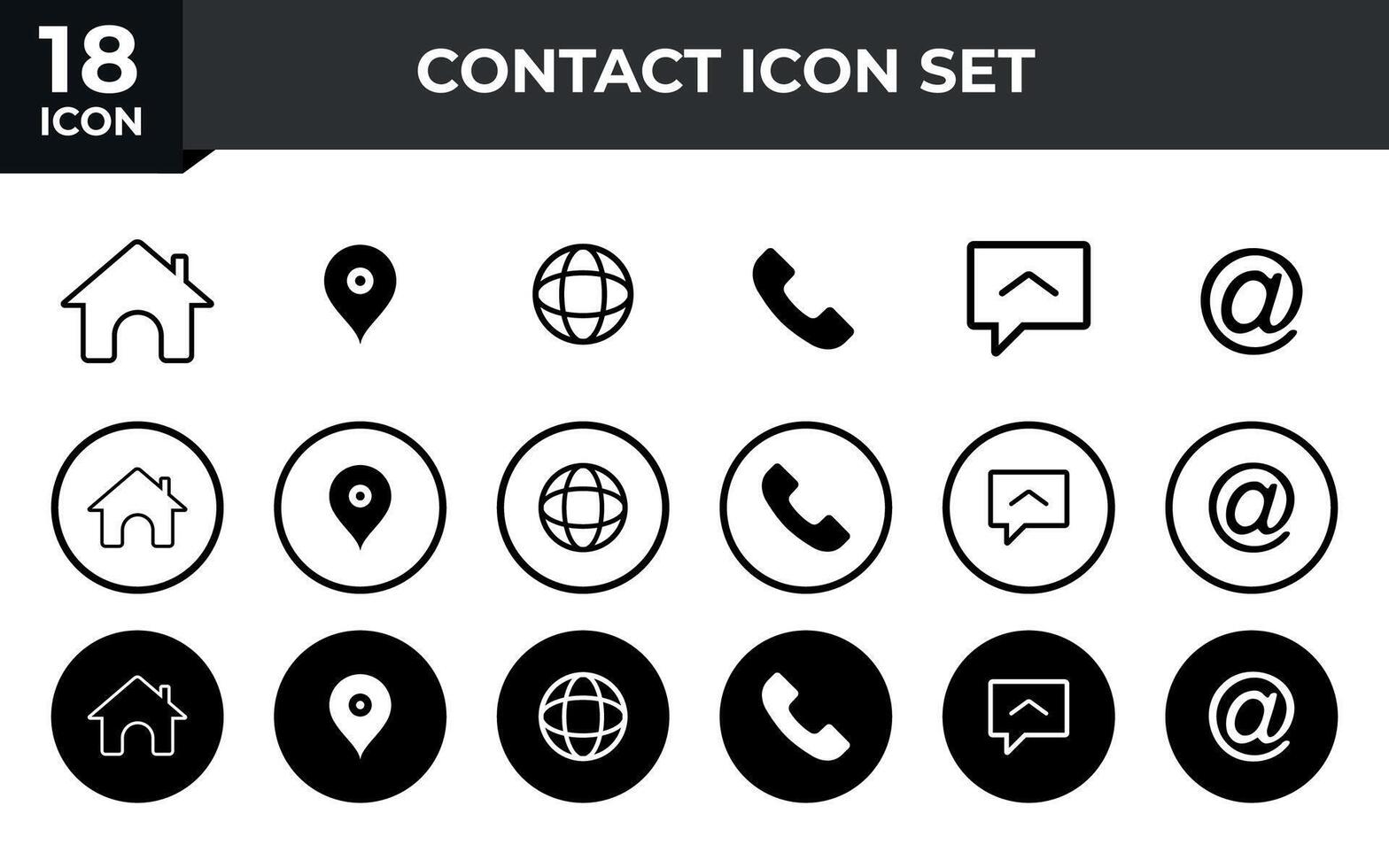 Web icon set. Business card contact information icon. Contact us icon set vector