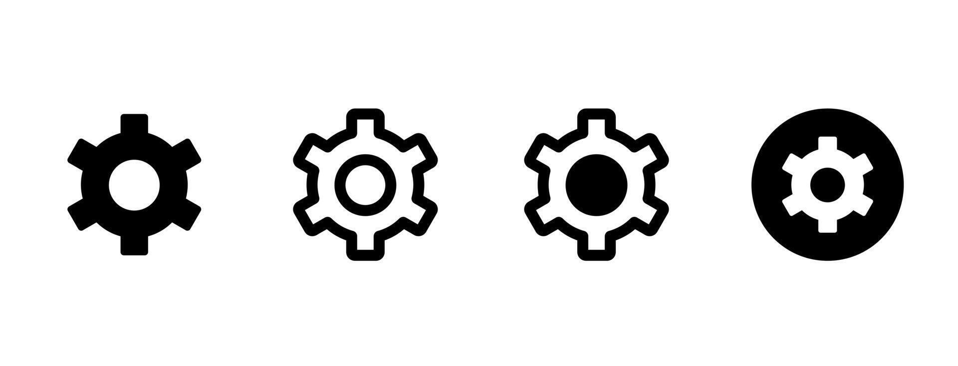 settings icon in different style vector illustration. two colored and black settings vector icons designed in filled, outline, line and stroke style can be used for web, mobile, ui