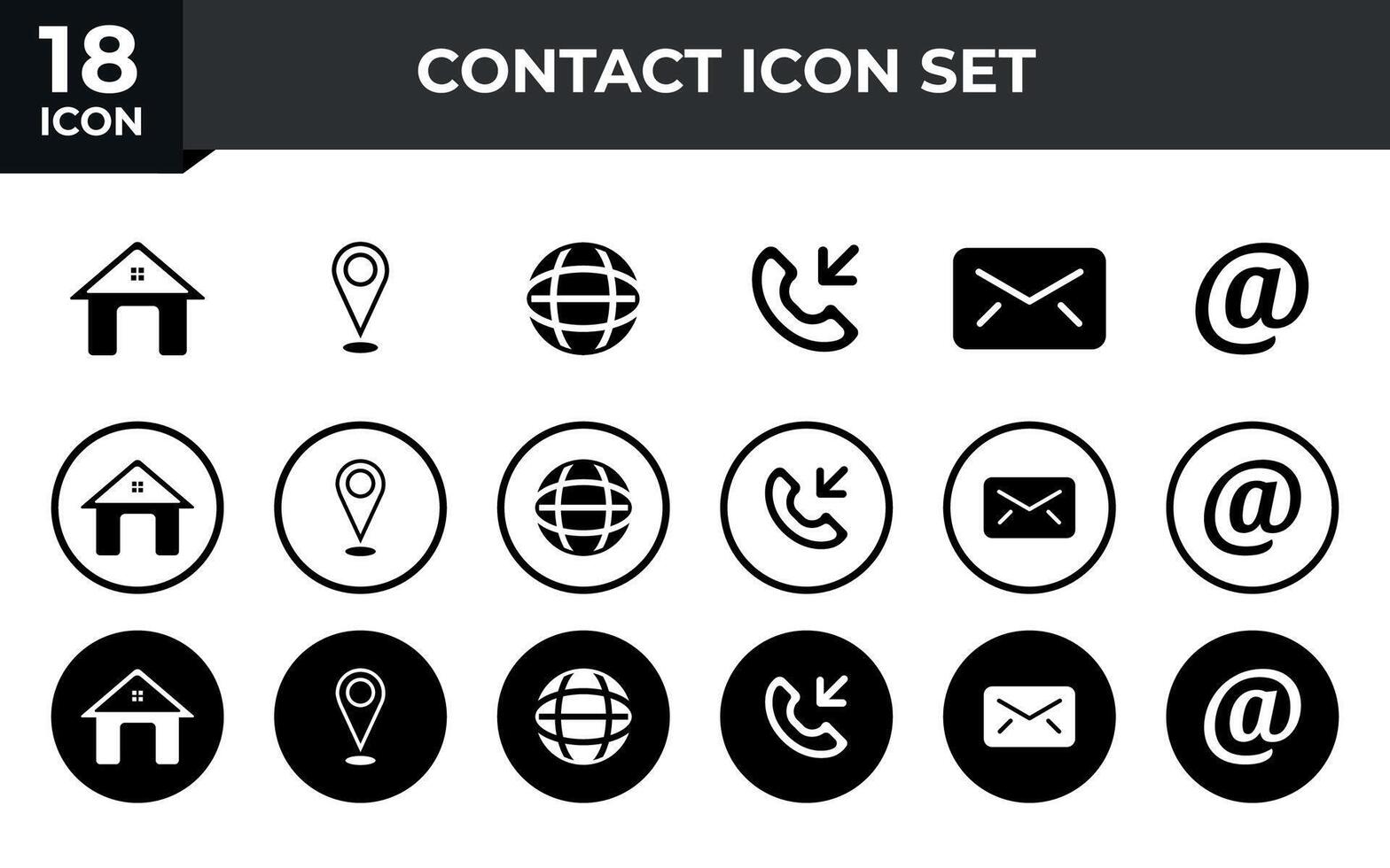 web icono colocar. negocio tarjeta contacto información icono. contacto nosotros icono conjunto vector
