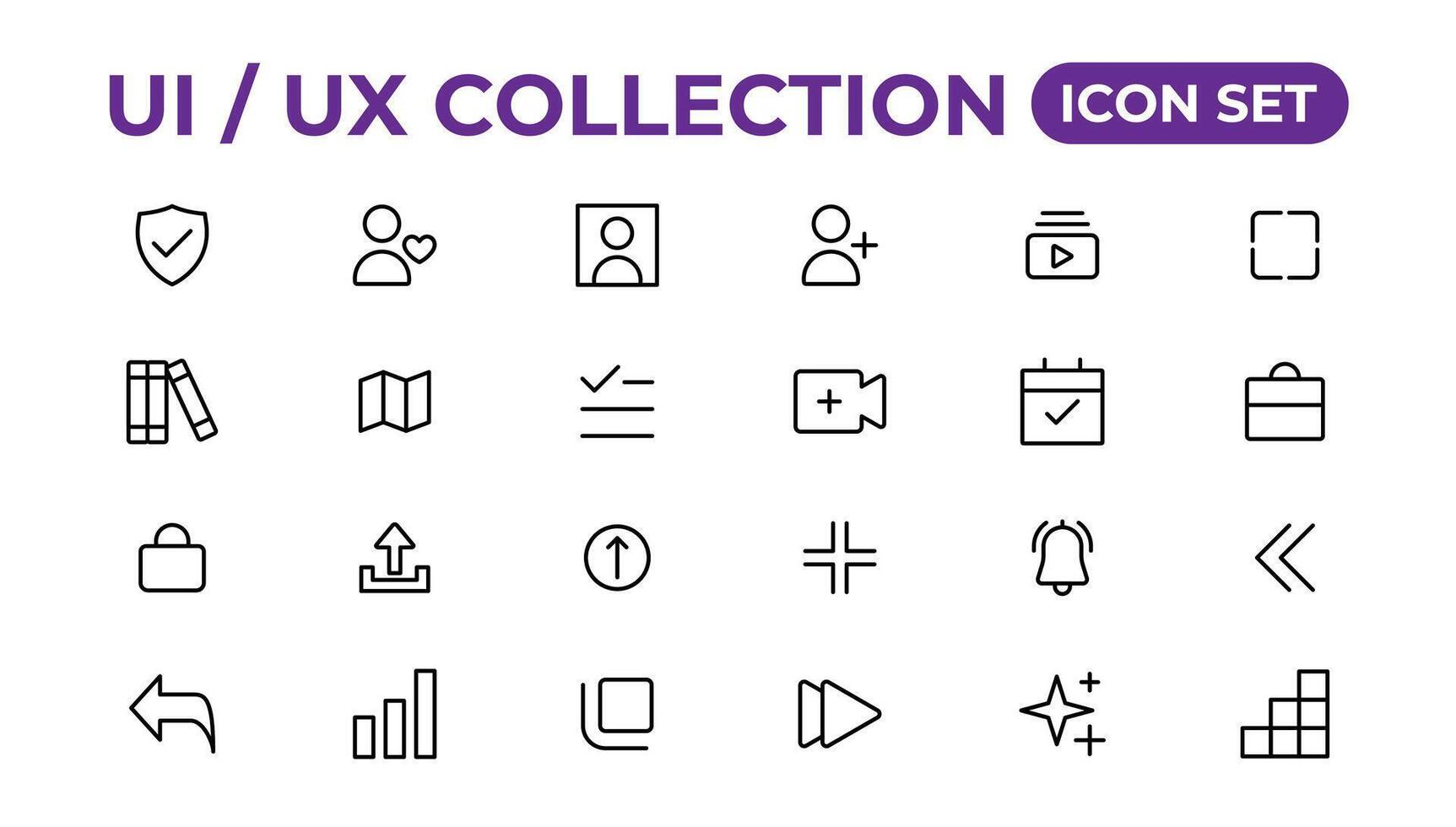 Ui ux icon set, user interface iconset collection. vector