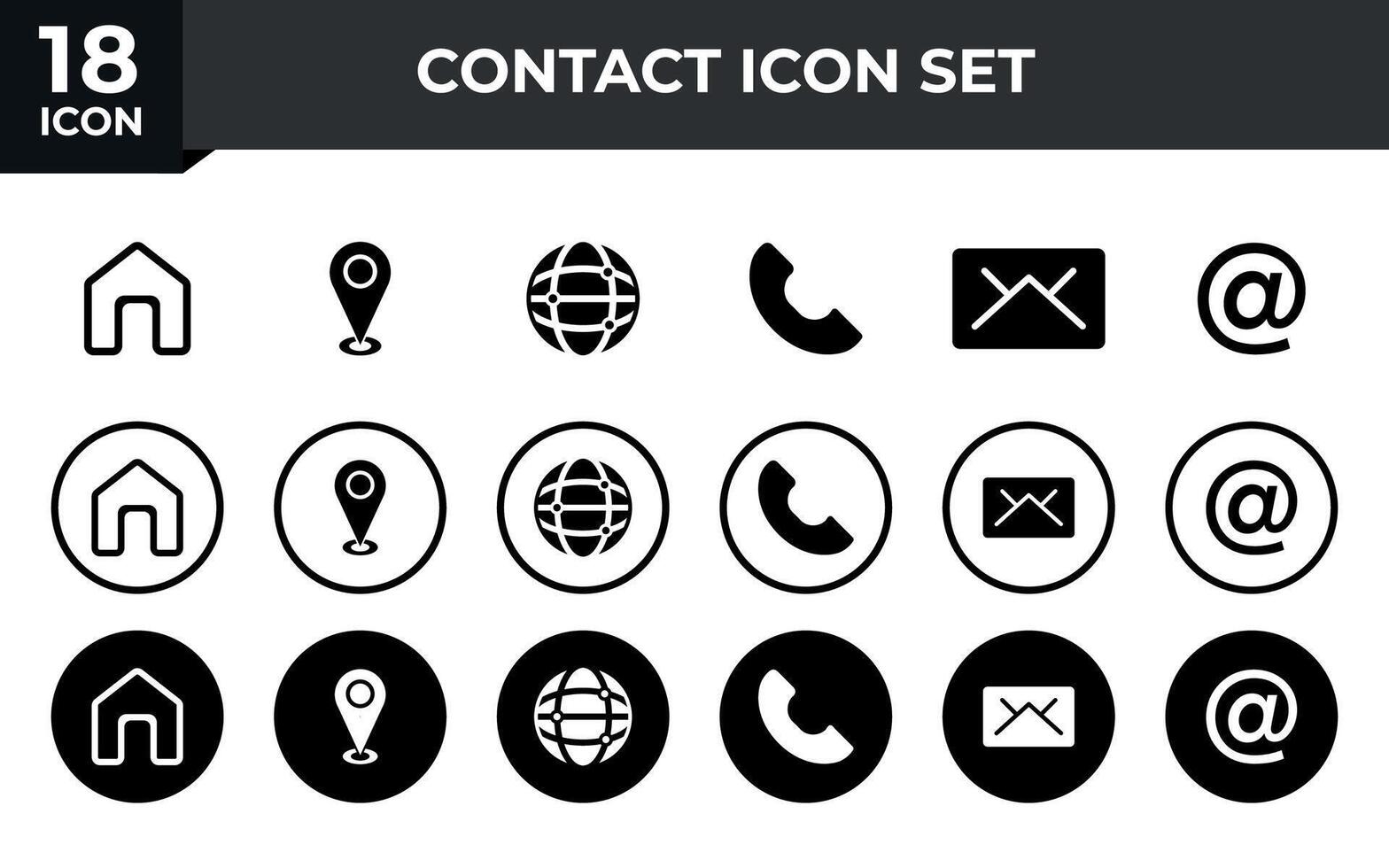 web icono colocar. negocio tarjeta contacto información icono. contacto nosotros icono conjunto vector