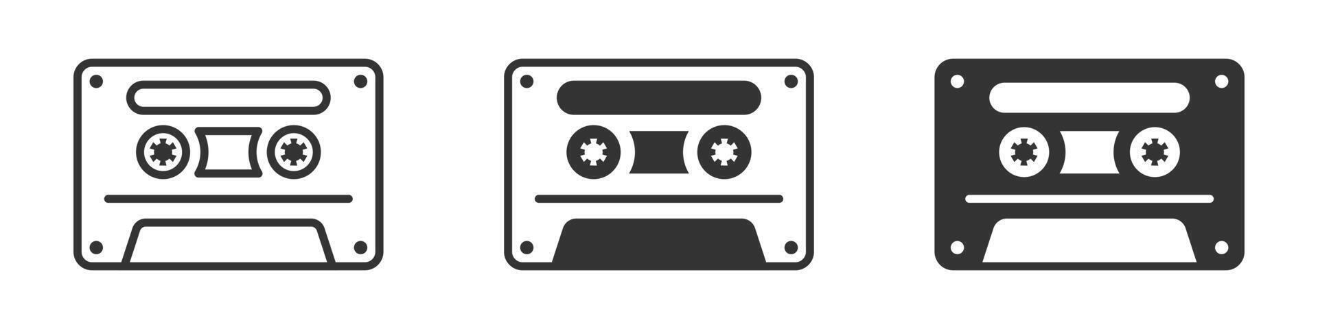 Retro cassette tape icon. Vector illustration.