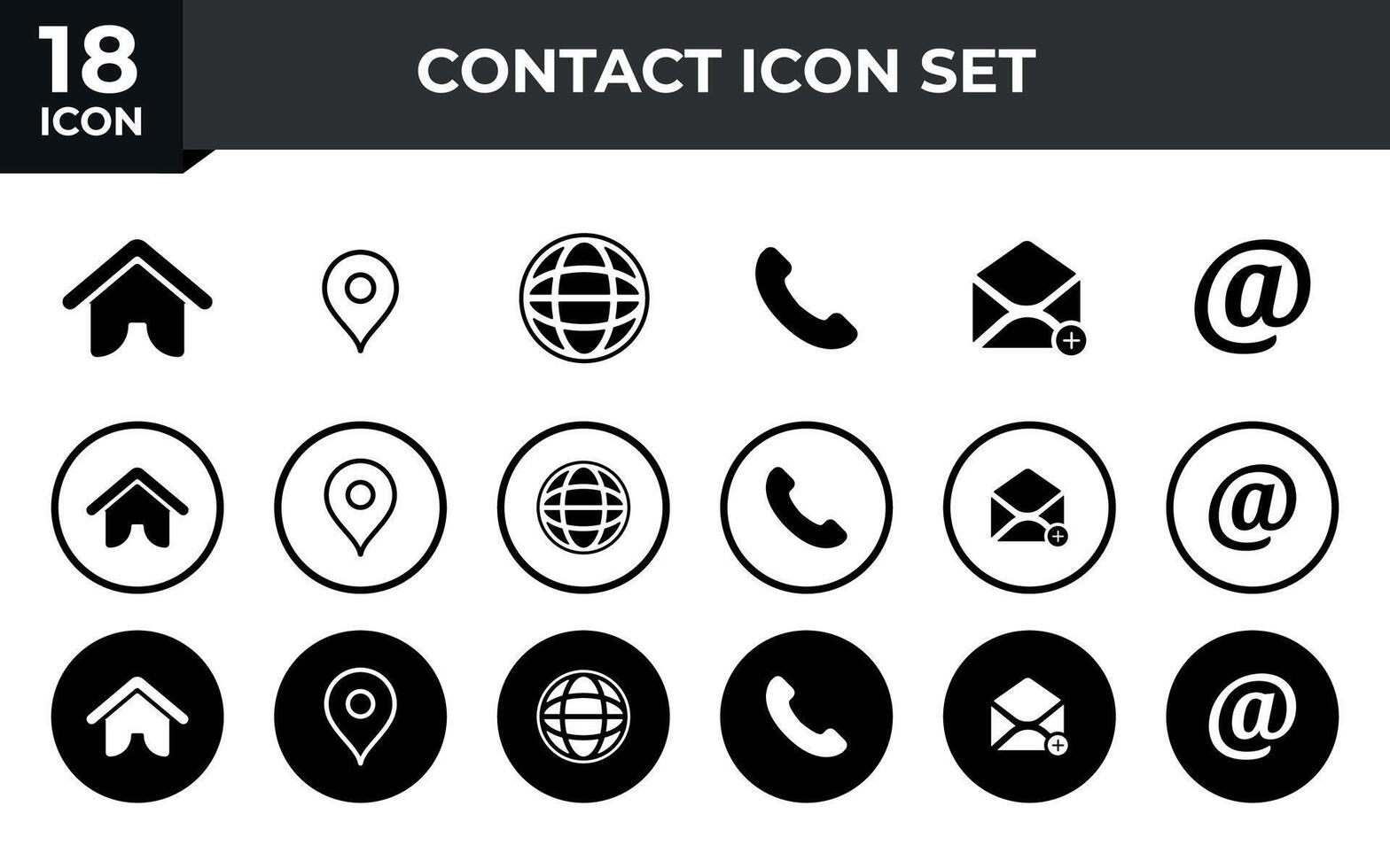 web icono colocar. negocio tarjeta contacto información icono. contacto nosotros icono conjunto vector