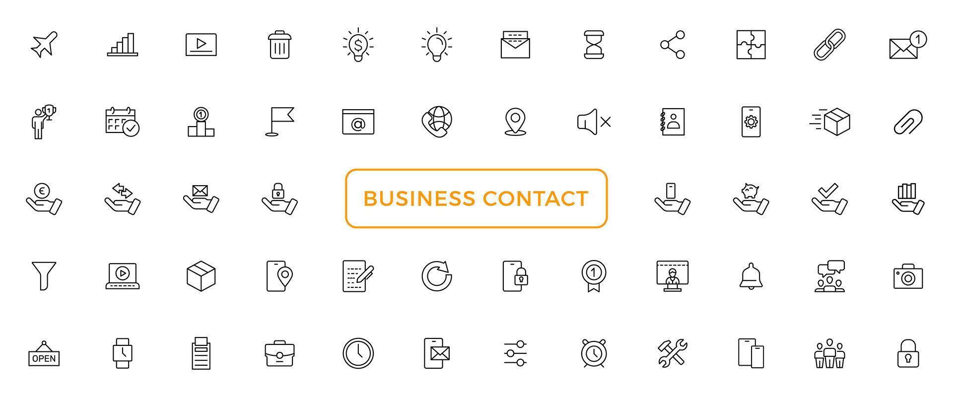 Business and Finance line icons set. Businessman outline icons collection. Money, investment, teamwork, meeting, partnership, meeting, work success vector