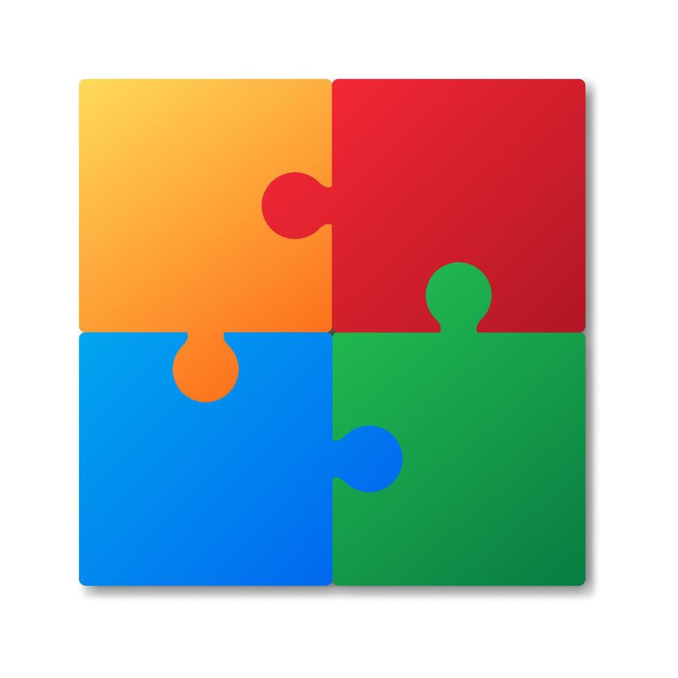 Puzzle icon. Colorful jigsaw. Puzzle pieces icon. Flat vector illustration.