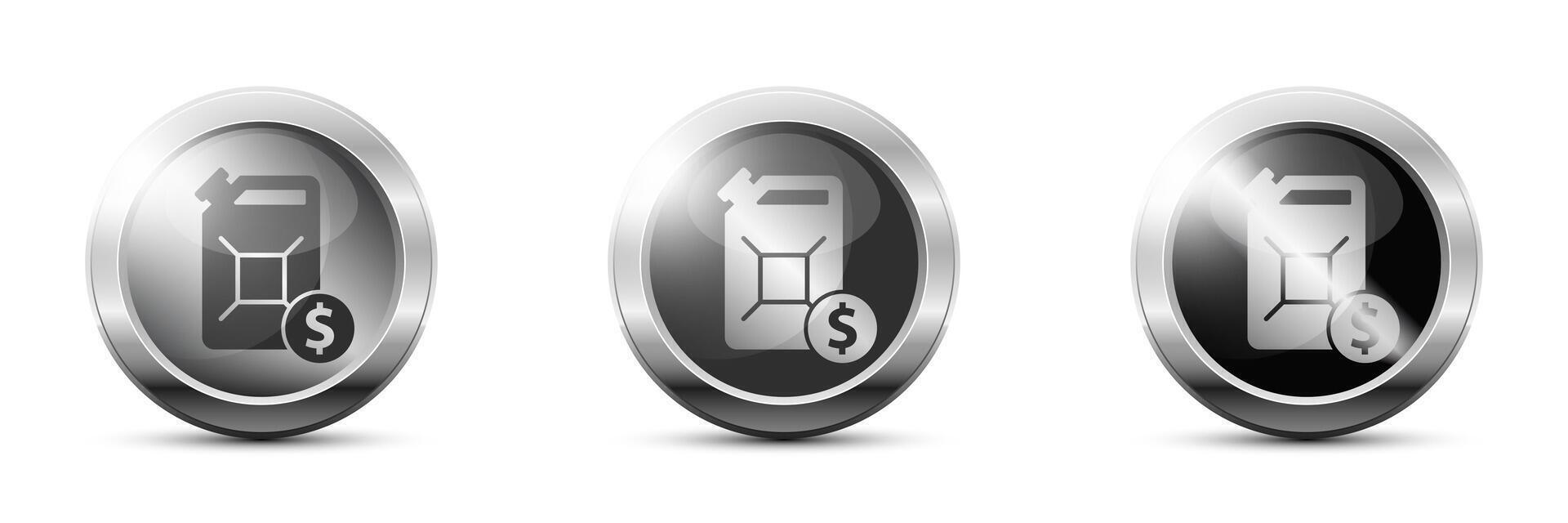 Fuel canister and dollar sign. Rise in gasoline prices icon. Fuel crisis symbol. Vector illustration.