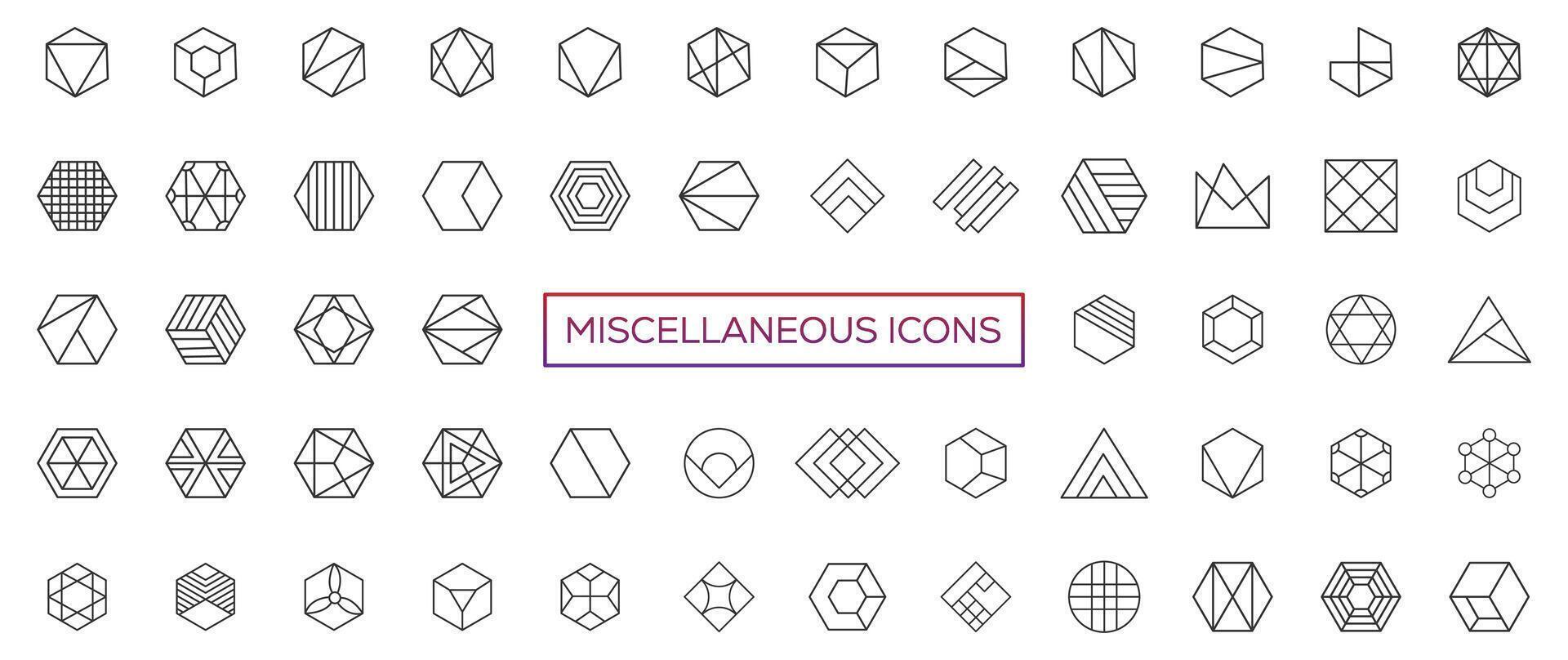 Miscellaneous icons- thin line web icon set. Outline icons collection. Simple vector illustration