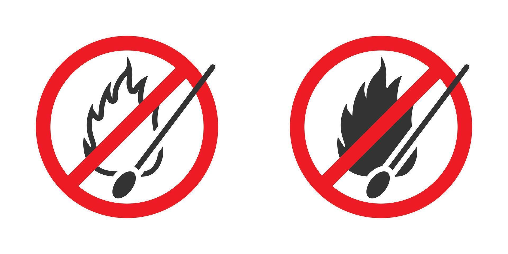 No open flame sign. Vector illustration.