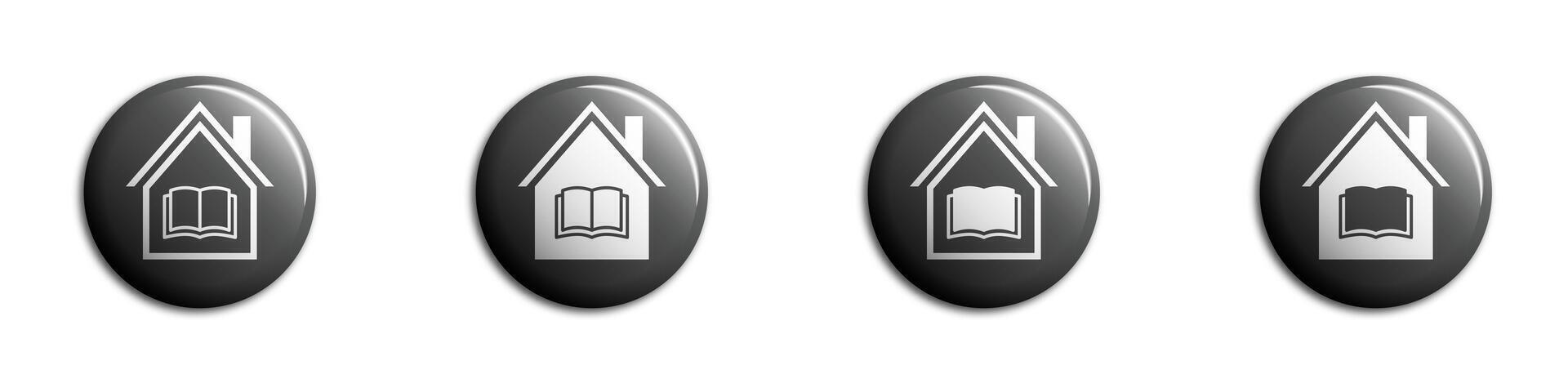 Library icon. Home education icons. Online learning. Home schooling symbol. Vector illustration.