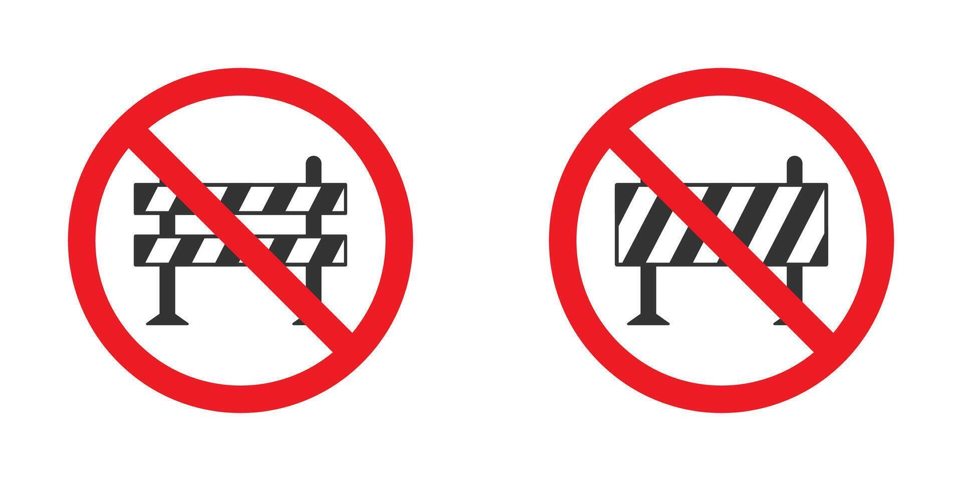 Forbidden road barrier icon. Vector illustration.