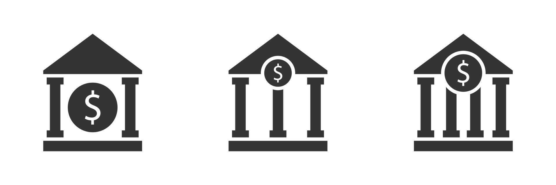 Bank Icon. Financial institution. Bank building. Vector illustration.