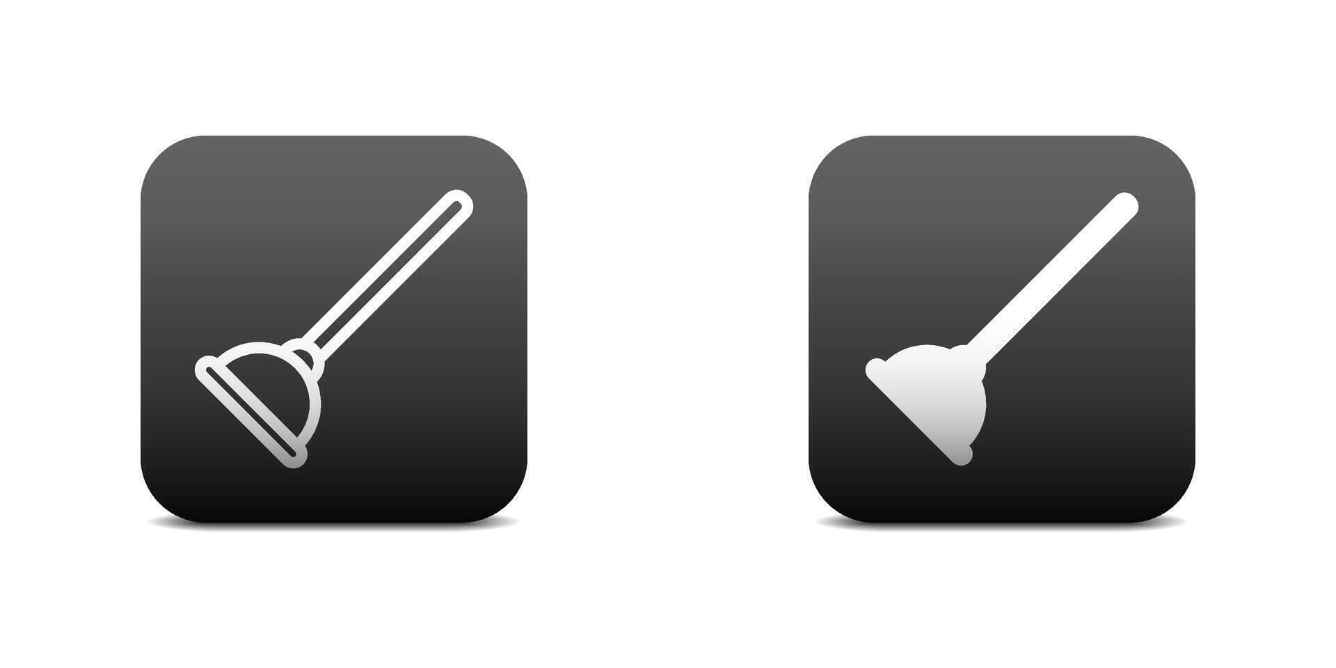 Plunger icon. Flat and linear design. Vector illustration.