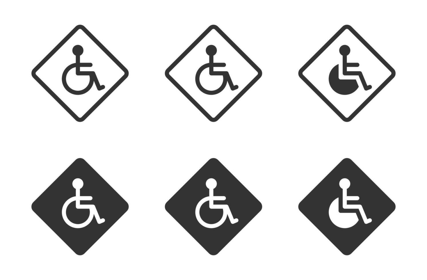 Wheelchair icons set. Vector illustration.