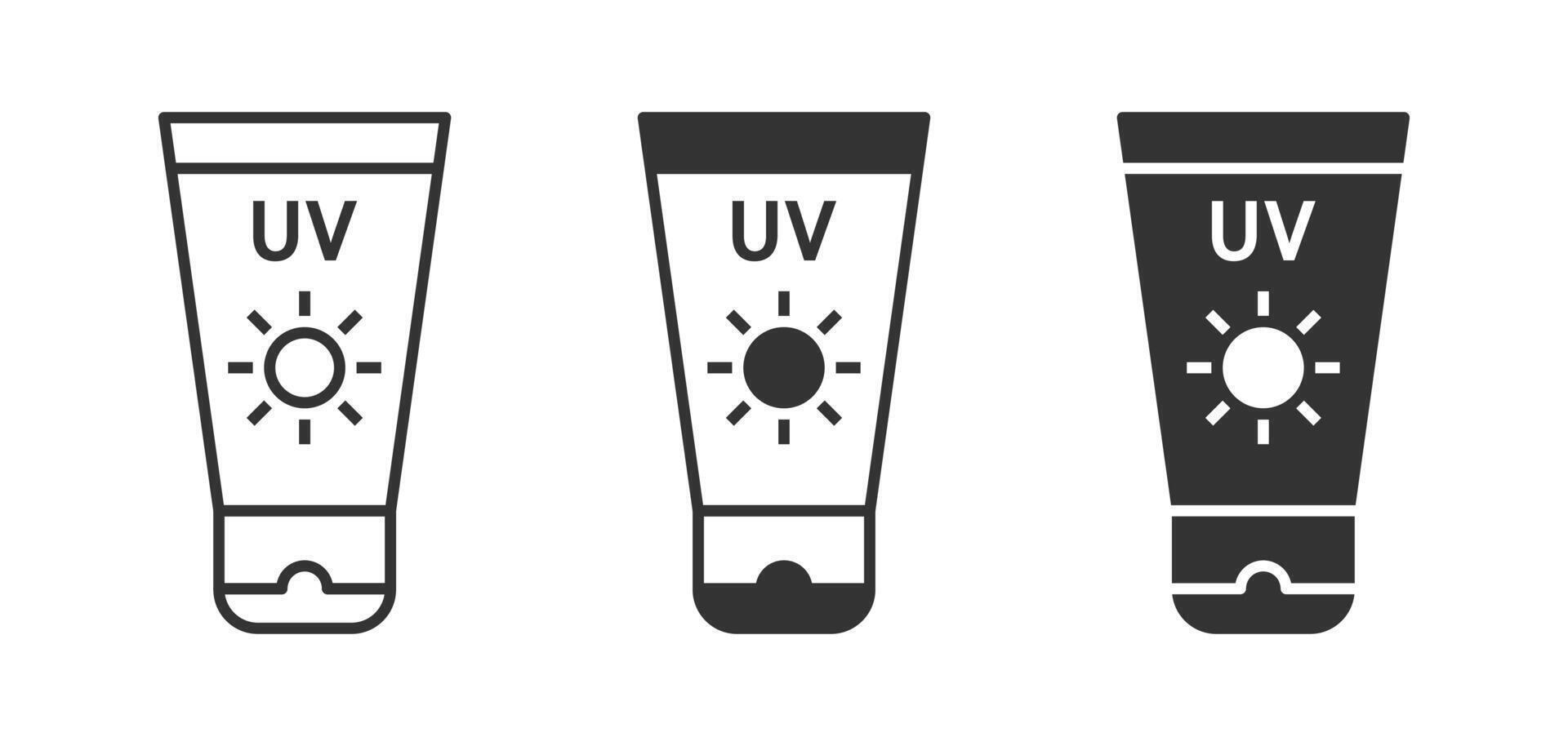 Sunscreen cream icon. Vector illustration.