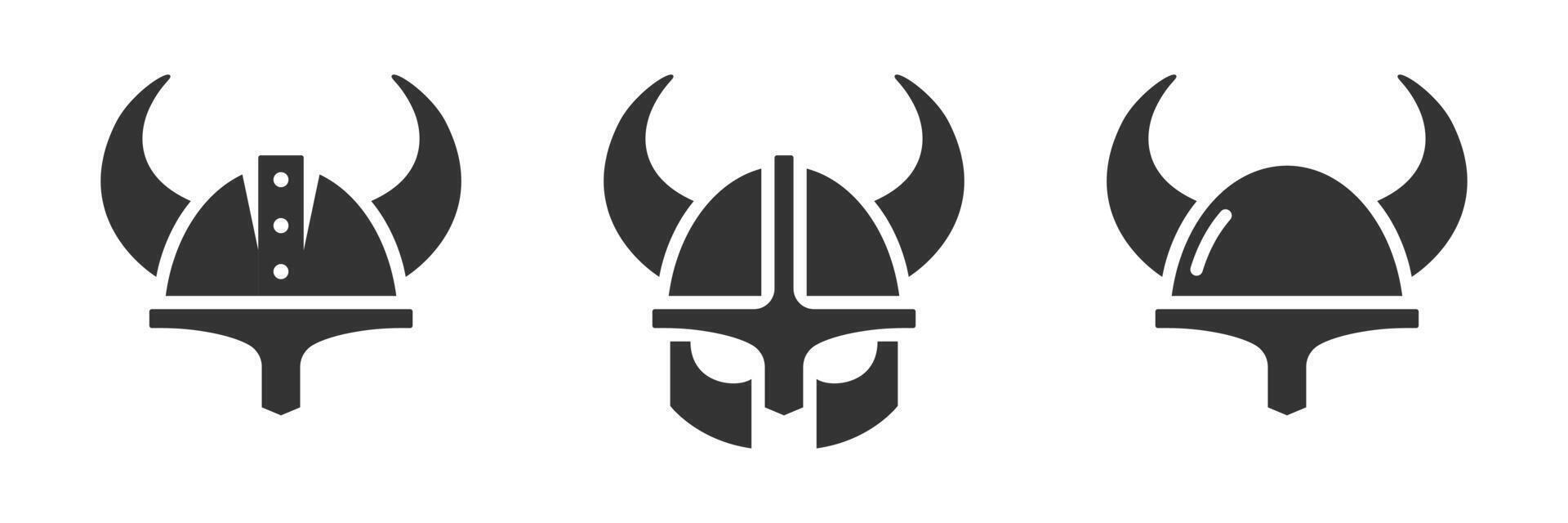 Vikings Horned Helmet Icon. Vector Illustration.