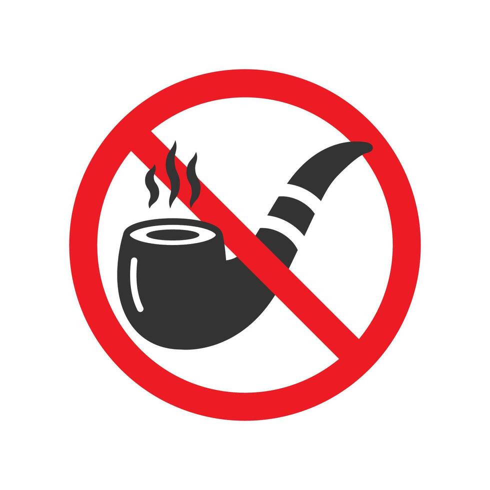 Forbidden Smoking Pipe Symbol. Vector Illustration.