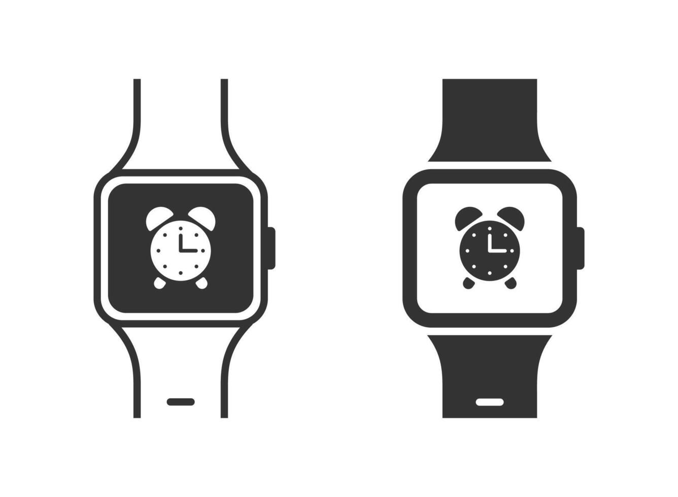 inteligente reloj con alarma reloj icono. plano vector ilustración.