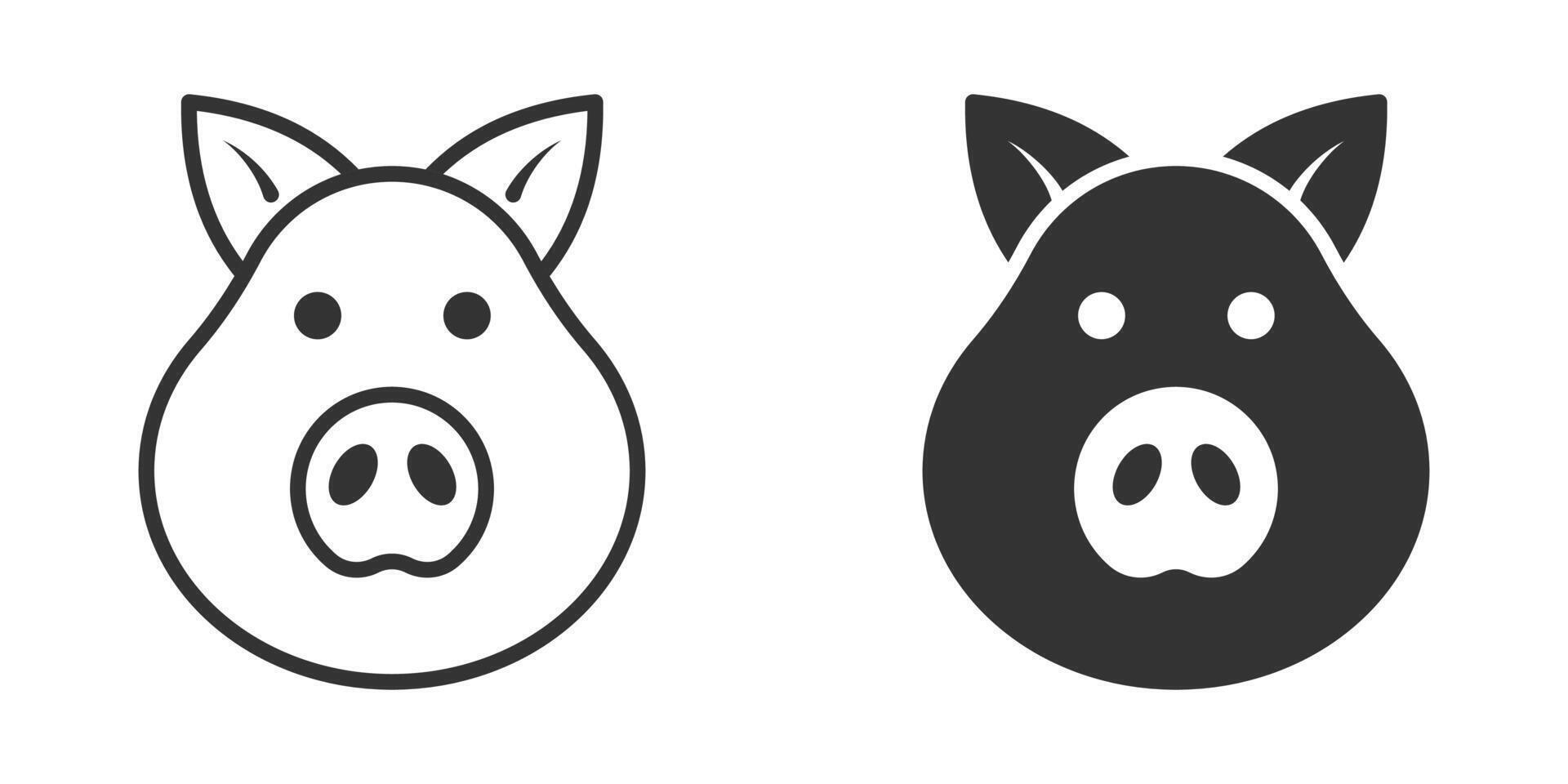 Pig head icon. Vector illustration.