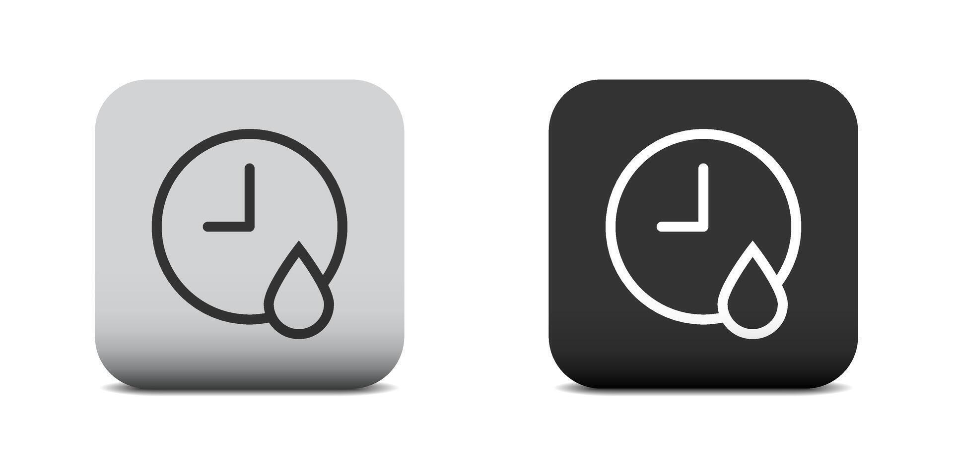 Fast drying icon. Drying time icon. Drop of water and meter. Vector illustration.