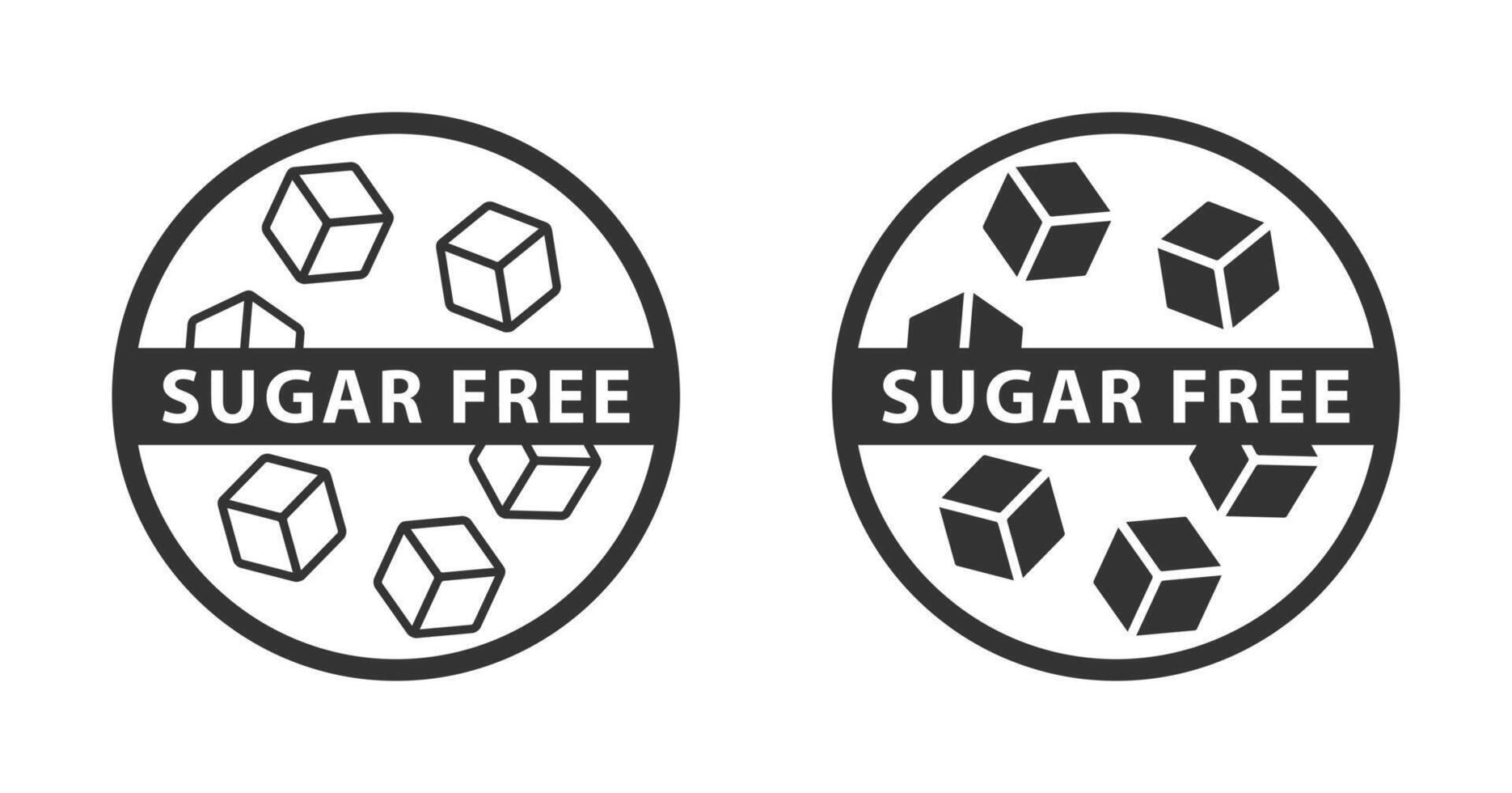 azúcar gratis icono. comida embalaje decoración elemento para sano natural orgánico nutrición. vector ilustración.