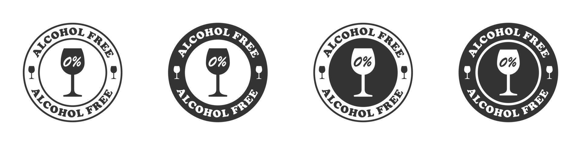 alcohol gratis icono colocar. vector ilustración.