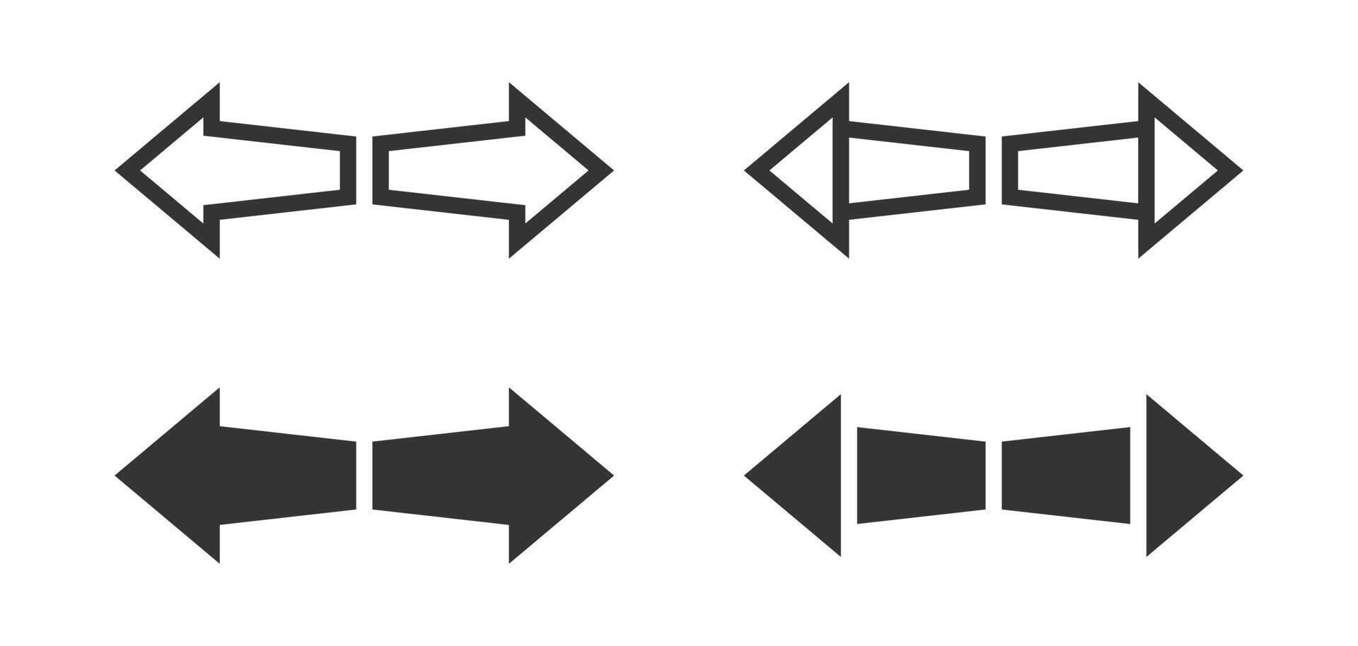 Left and right arrow icon. Vector illustration.