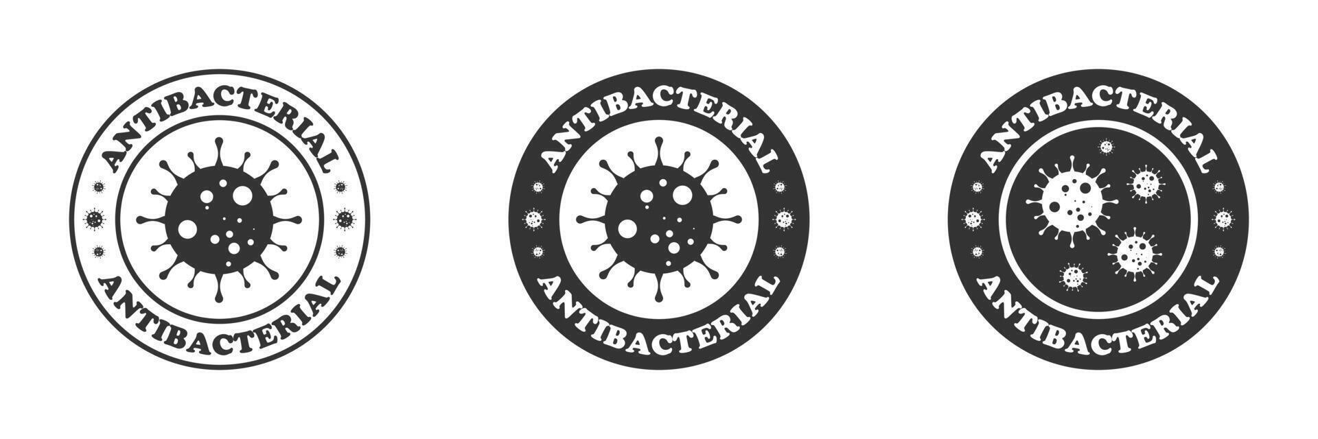 Antibacterial icon. Antibacterial stamp. Vector illustration.