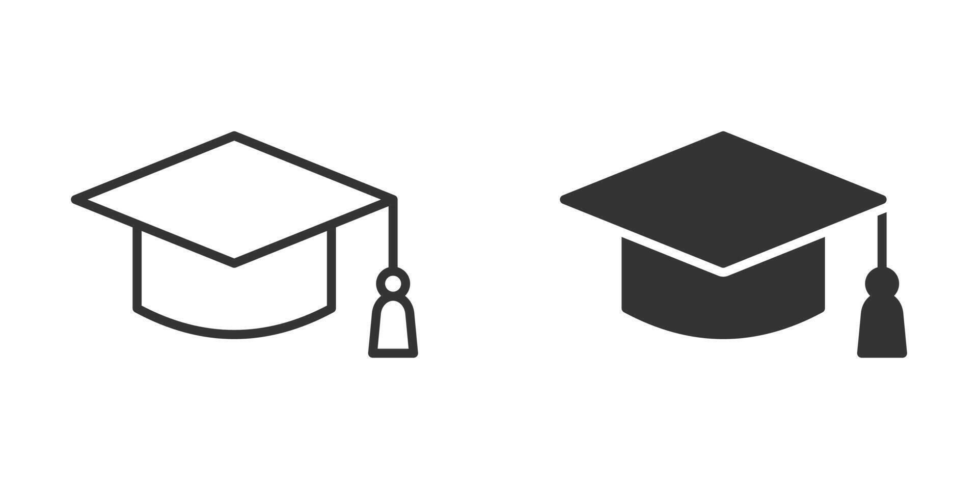 Student hat. Simple design. Vector illustration.