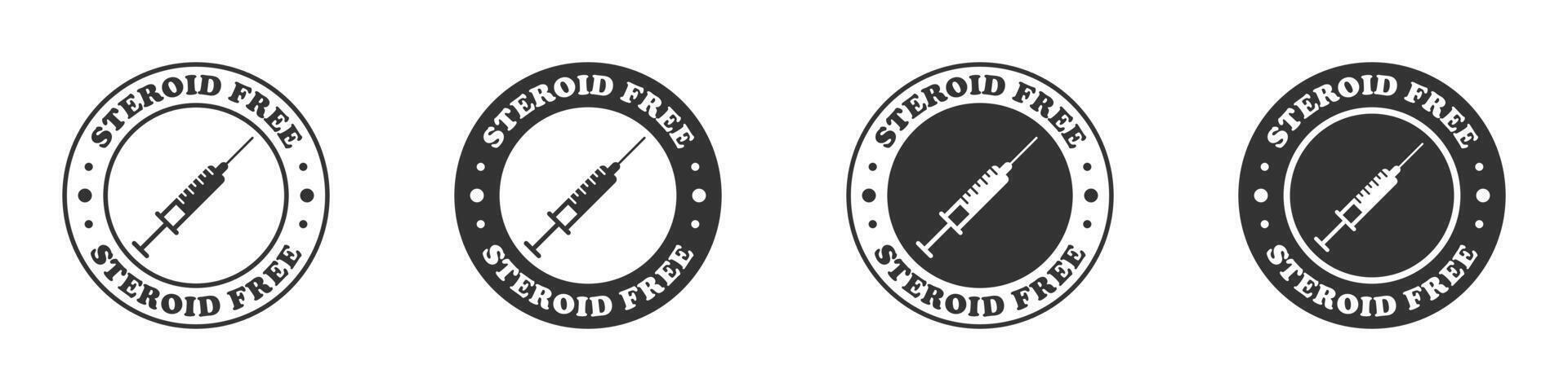 Steroid free icon set. Vector illustration.