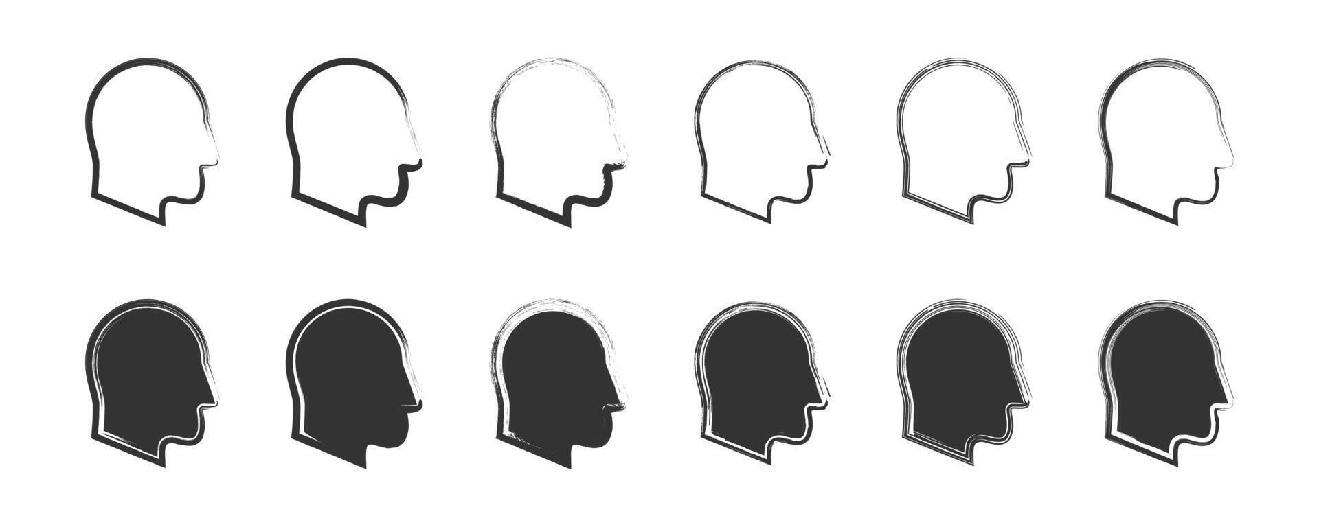 Human head brush icon. Vector illustration.