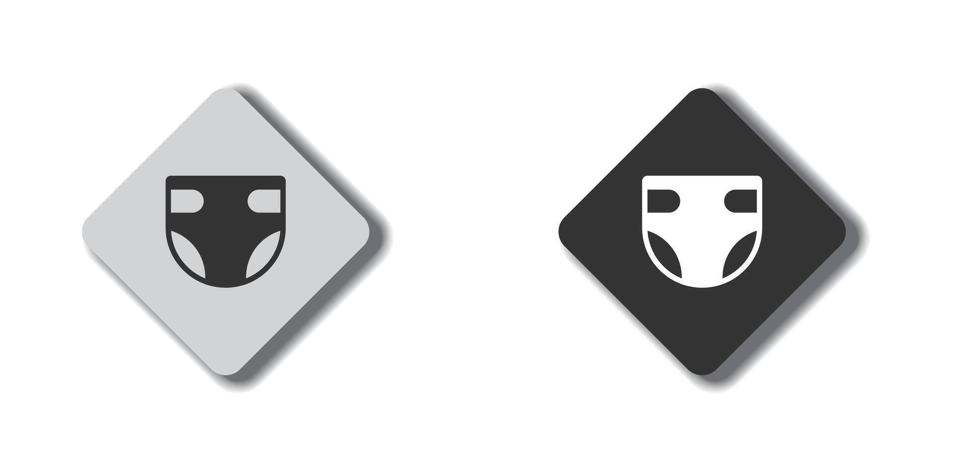 Diaper icon. Flat vector illustration.