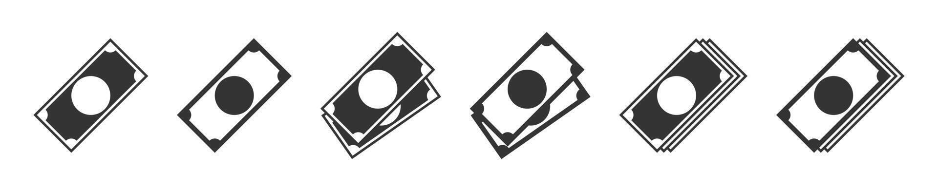 Cash icons set. Money symbol. Vector illustration.