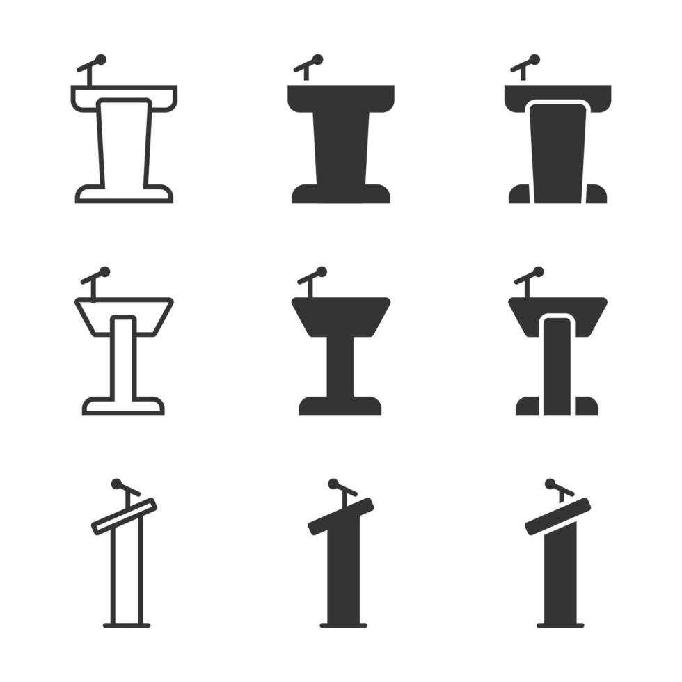 Podium Icon set. Tribune icon. Vector illustration.