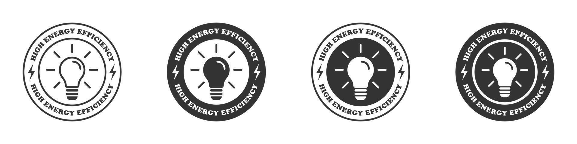 High energy efficiency icon. Vector illustration.