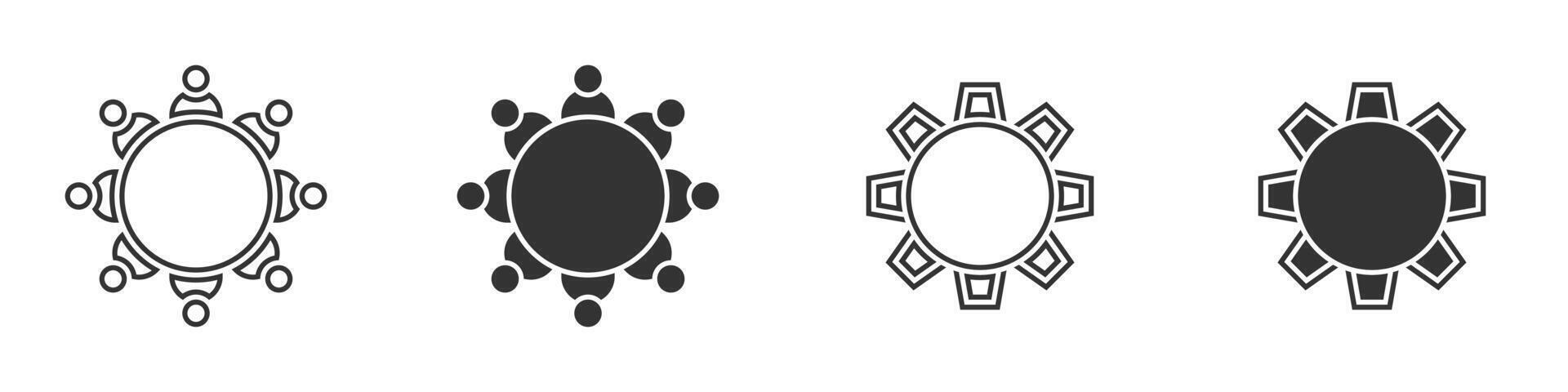 Round table with chairs icon. Vector illustration.