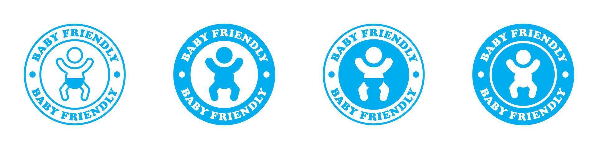 Baby friendly icon set. Vector illustration.