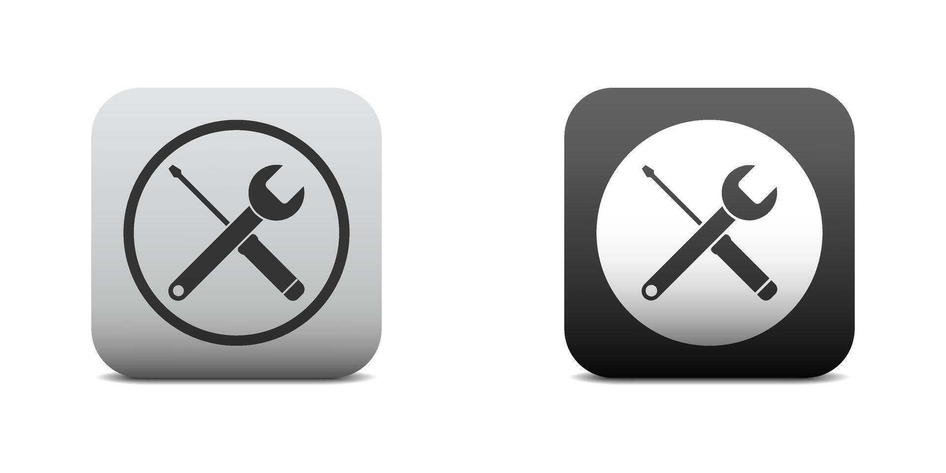 Tool icon. Screwdriver and wrench icon. Maintenance logo. Flat vector illustration.