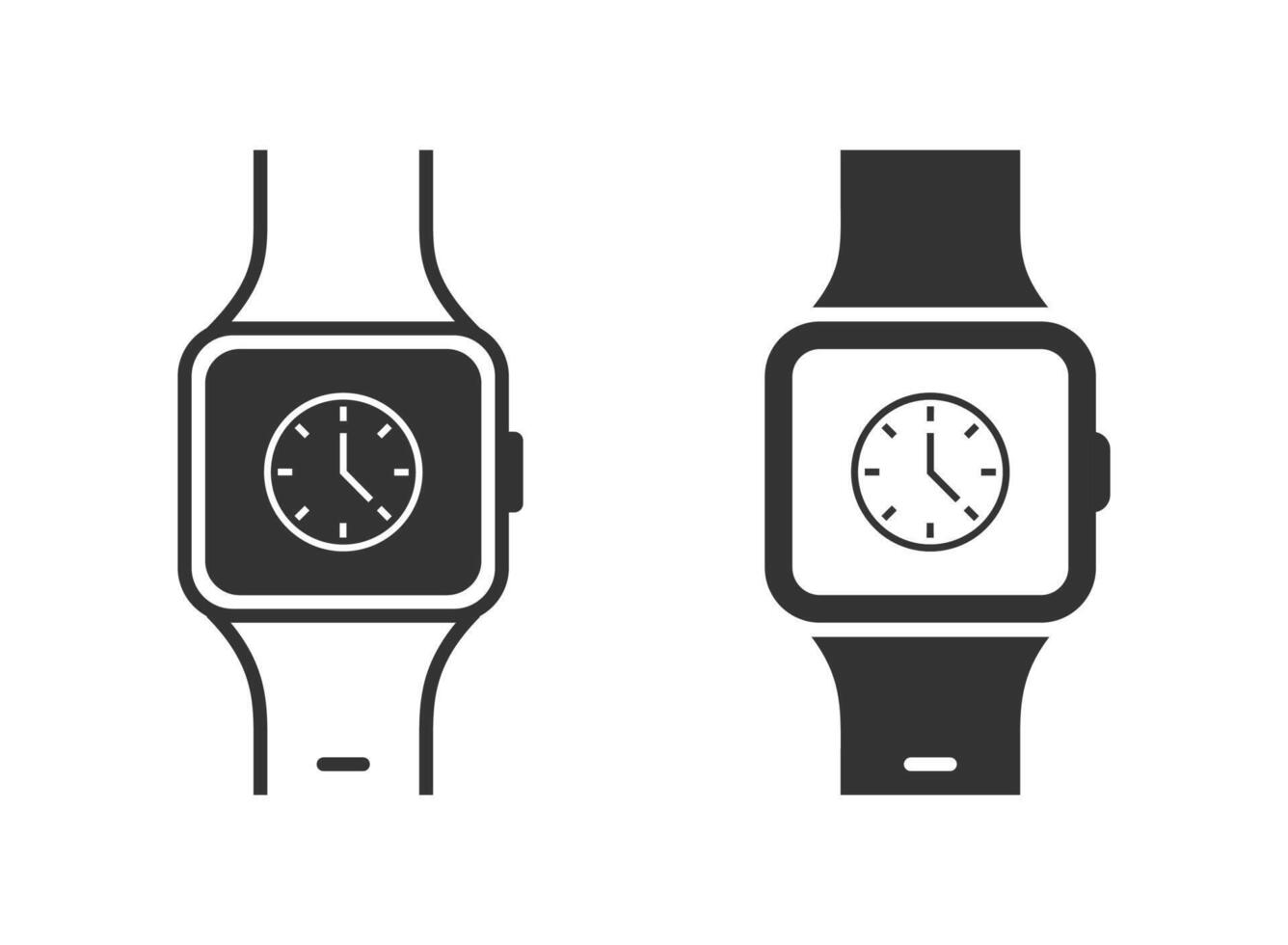 Smart watch with time icon. Clock symbol. Flat vector illustration.