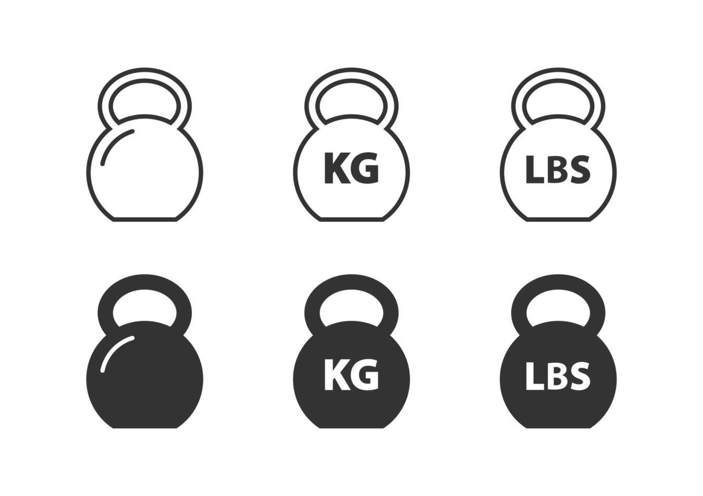 Weight kg. Lb weight icon. Simple flat and outline icon. Sport symbol. Vector illustration.