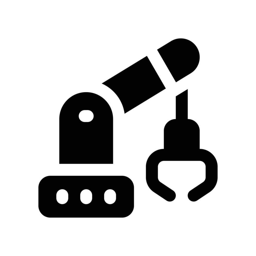 robotic arm icon. vector glyph icon for your website, mobile, presentation, and logo design.