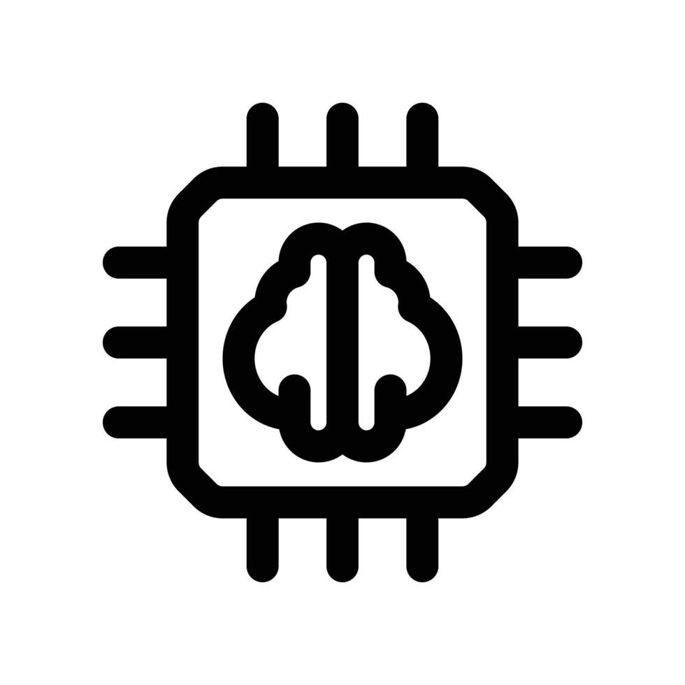 processor icon. vector line icon for your website, mobile, presentation, and logo design.