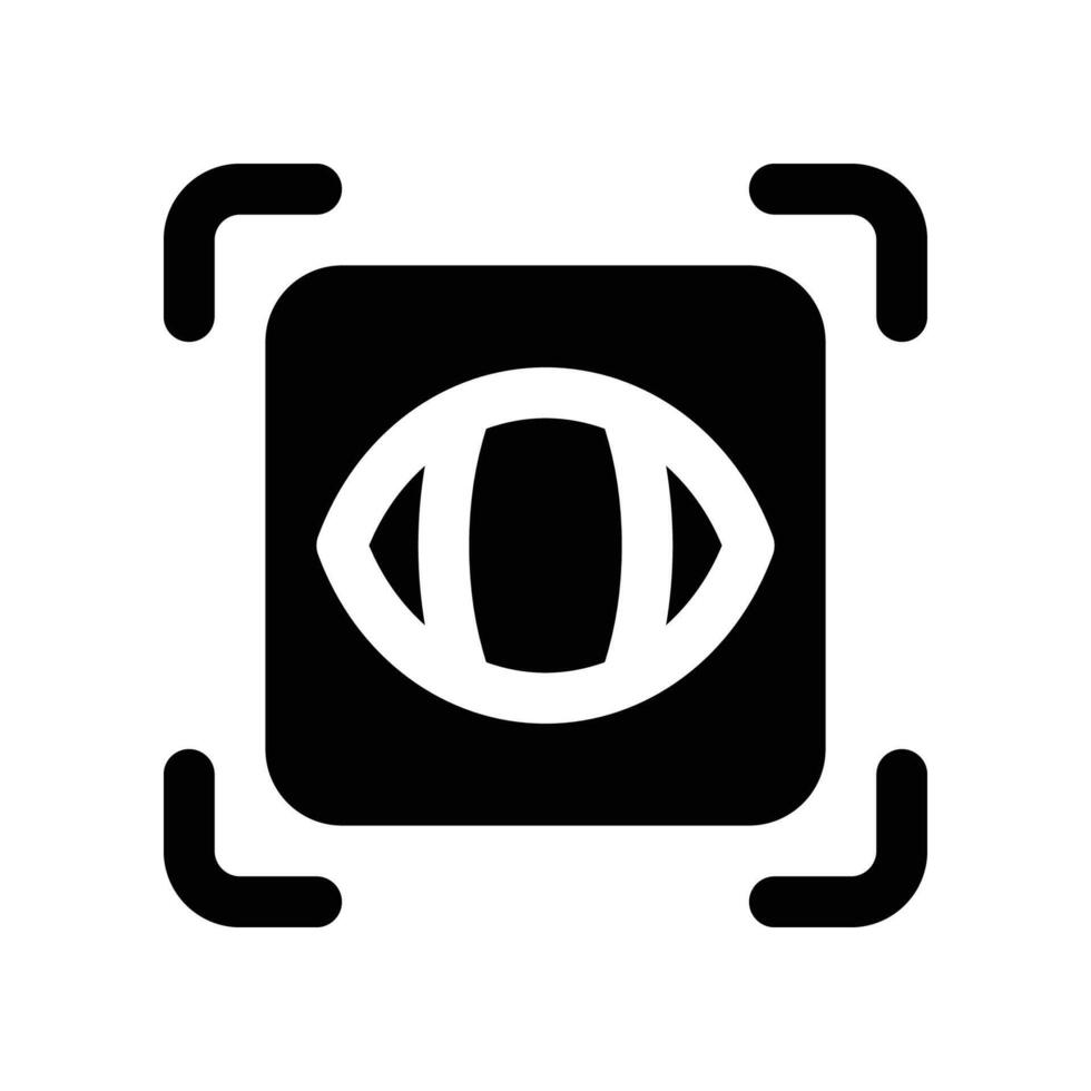eye recognition icon. vector glyph icon for your website, mobile, presentation, and logo design.