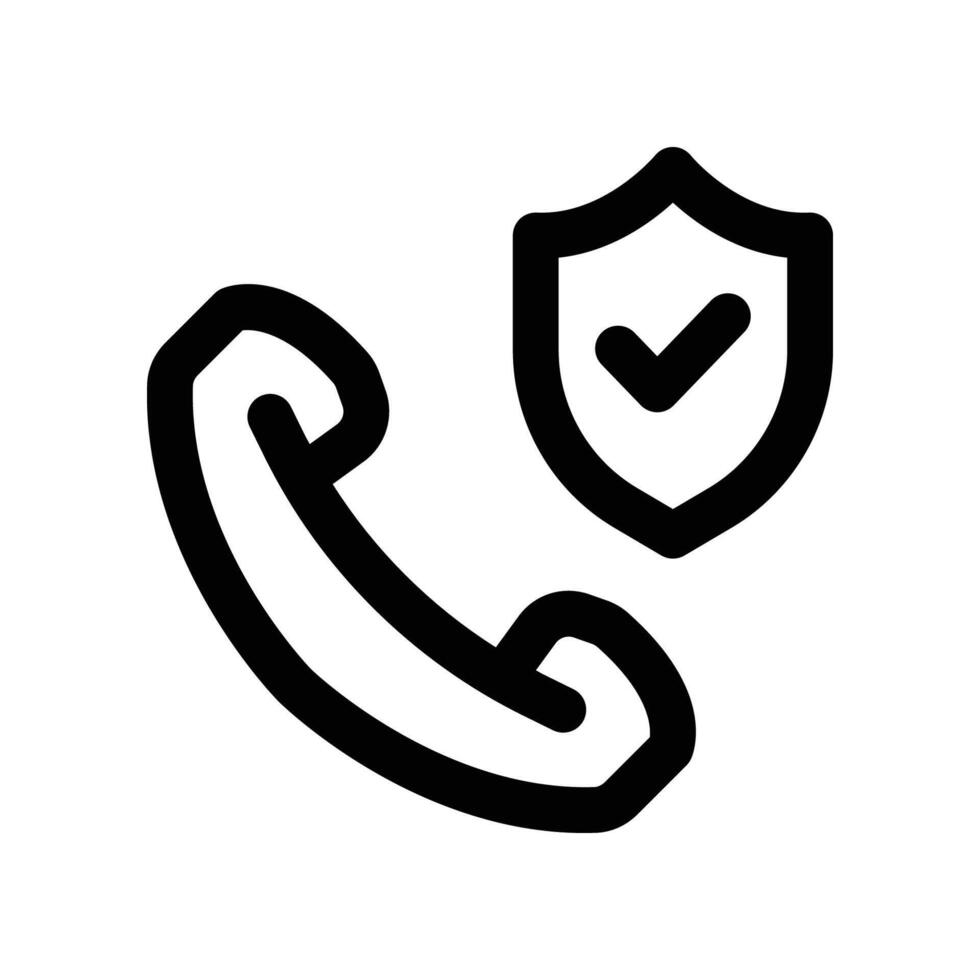 secure call icon. vector line icon for your website, mobile, presentation, and logo design.