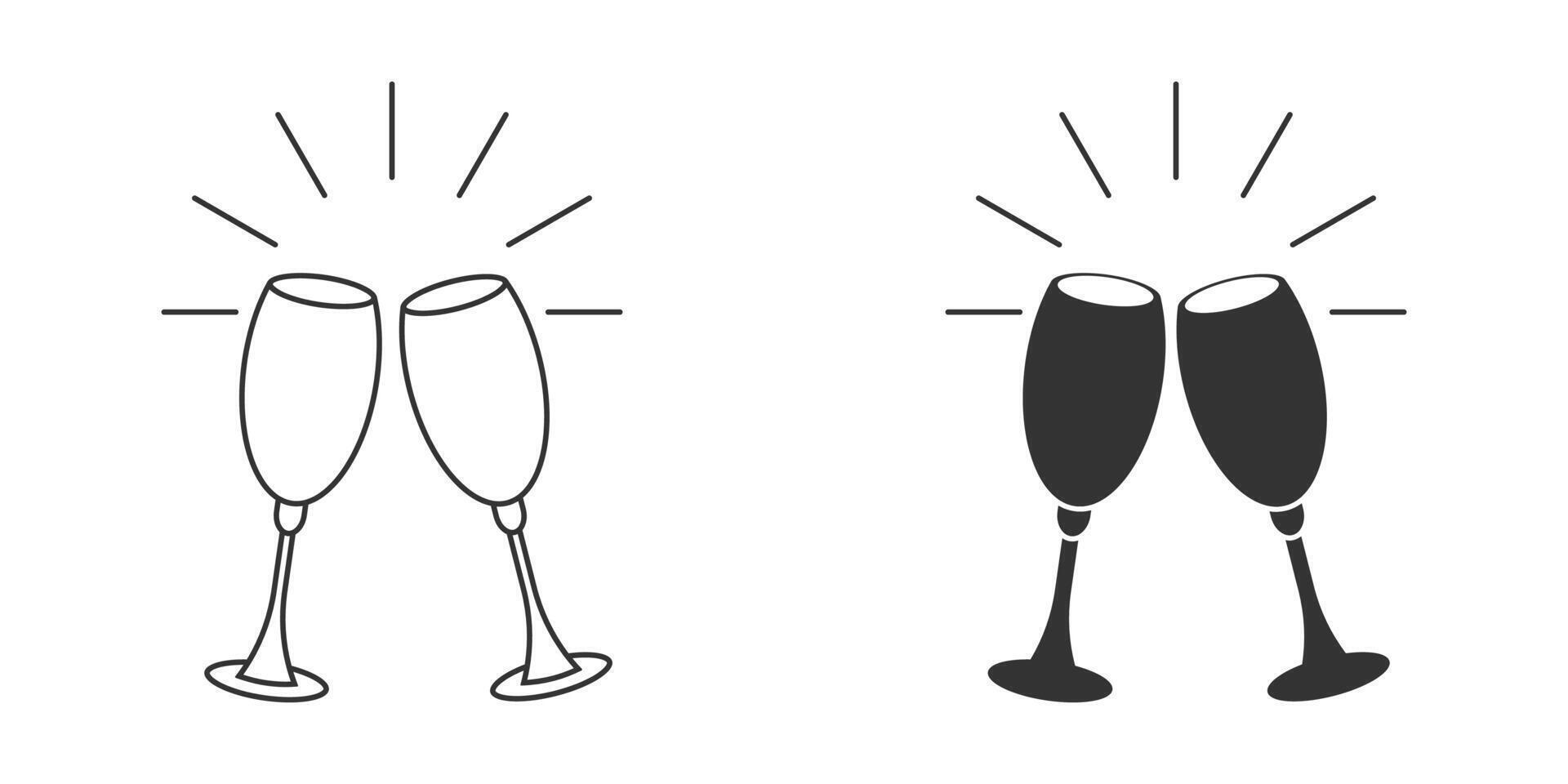 Celebration toasting icon. Vector illustration.