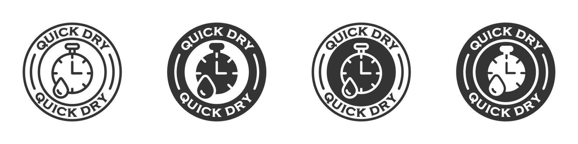 Quick dry badge set. Vector illustration.