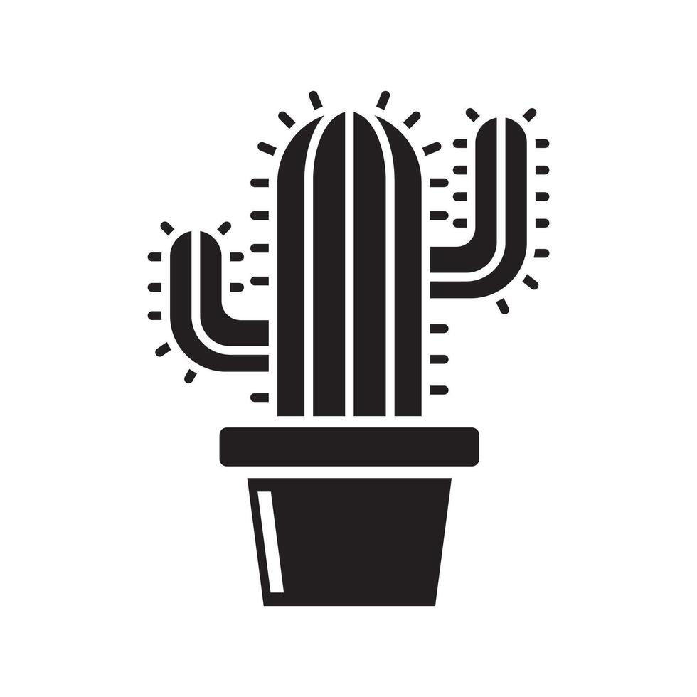 Cactus icon isolated on a white background. Vector illustration.