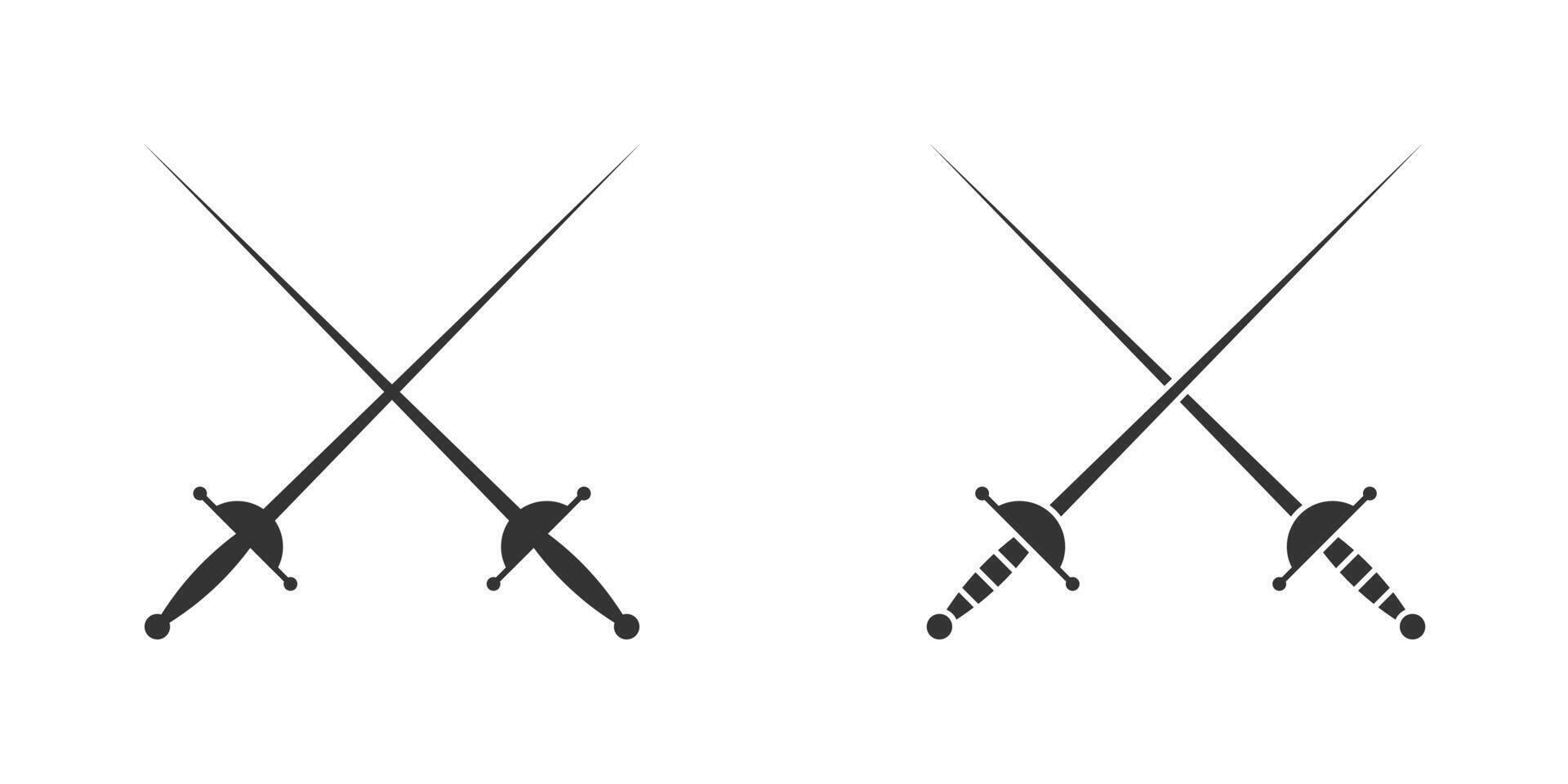 Crossed rapiers icon. Vector illustration.