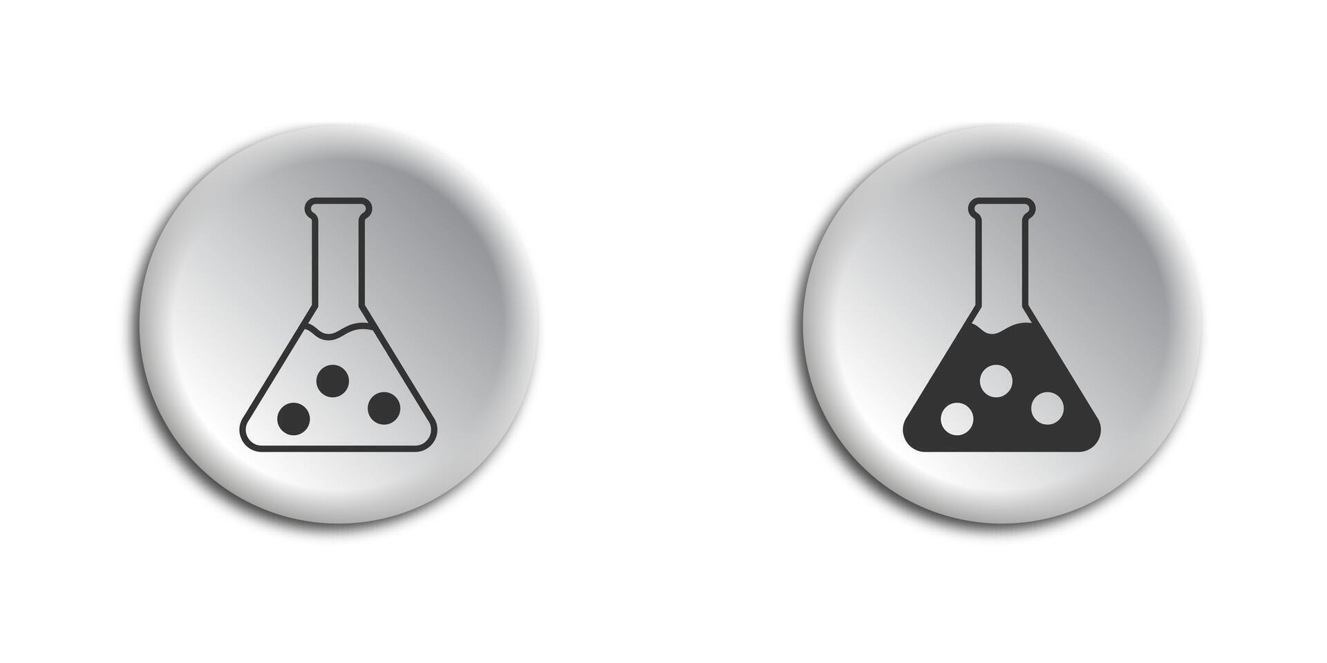 Chemistry flask icon for chemistry, laboratory, science. Flat vector illustration.