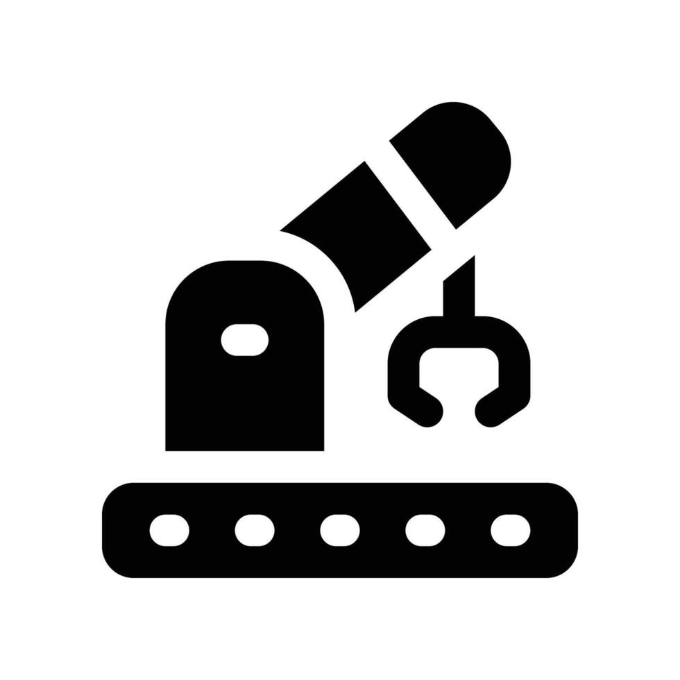 robot arm icon. vector glyph icon for your website, mobile, presentation, and logo design.