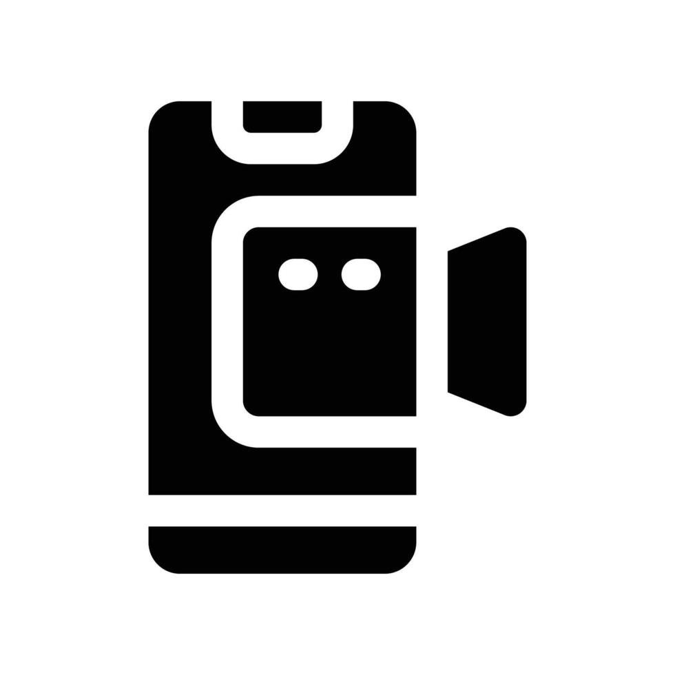 mobile video icon. vector glyph icon for your website, mobile, presentation, and logo design.